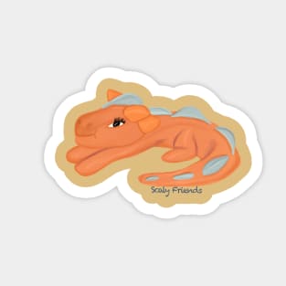 Olivia the orange Dino - The Scaly Friend's Collection Artwort By TheBlinkinBean Sticker